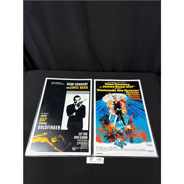 2 James Bond Movie Cabinet Cards in Hard Plastic Shells