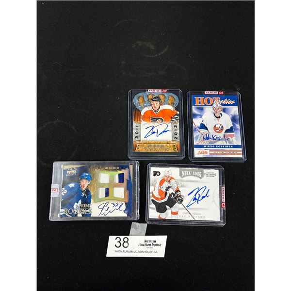 Lot of 4 NHL Autograph & Jersey Trading Cards Joe Colborne etc