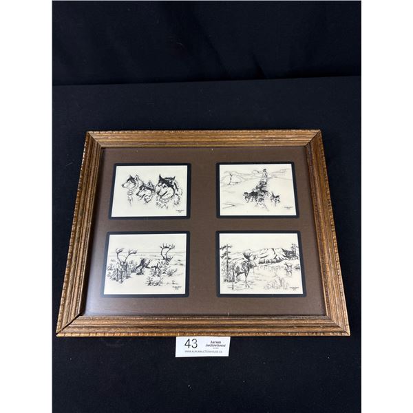 Nicely Framed 4 pencil artwork pictures