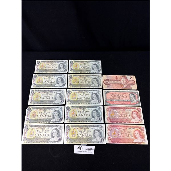 Lot of Old Bank of Canada Banknotes