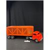 Image 1 : Vintage Strutco Pressed Steel Truck and Trailer Repainted