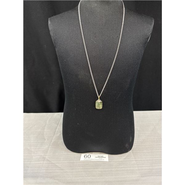 Vintage Silver with Moon Stone Pendant & Chain Necklace