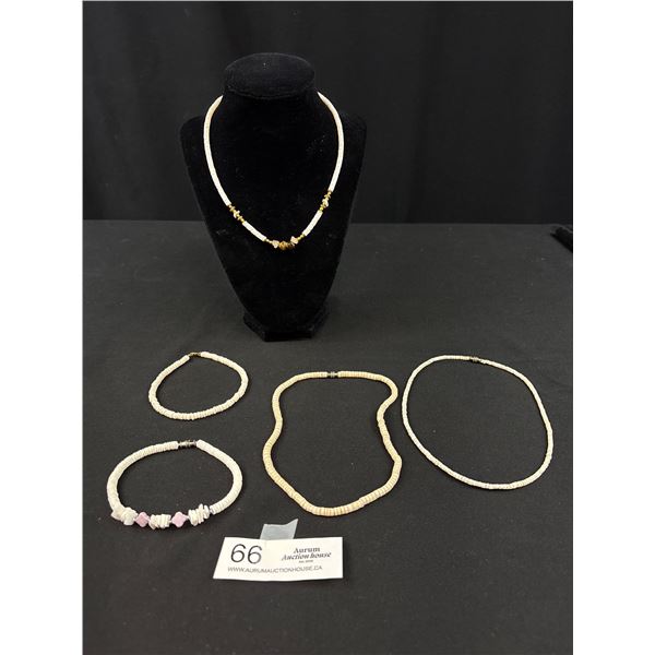 Vintage Puka Shell Necklace& Bracelet