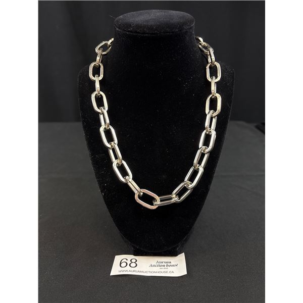 SilverPlated Links Necklace Marked MERX