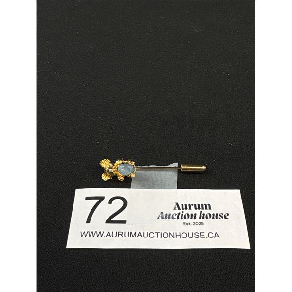 Vintage Australian Black Opal Triplet Stone Stick Pin