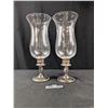 Image 1 : 2 Vintage Silver plated Huricane Lamps