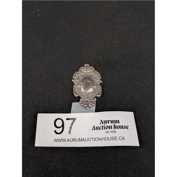 1.5 Long Sterling Plaque Off a Jewellry Box Circa 1920