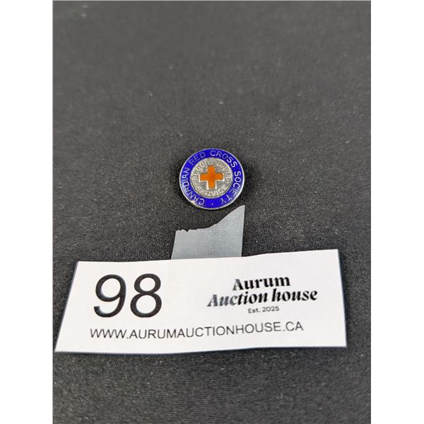 Nice Vintage Sterling & Enamel Canadian Red Cross Pin