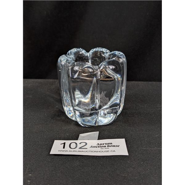 Signed Swedish M.C.M OrreforsGlass Vase By Edvin Ohrrefors