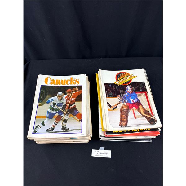Lot of Vancouver Canucks Hockey Programs from 1970s and Newer