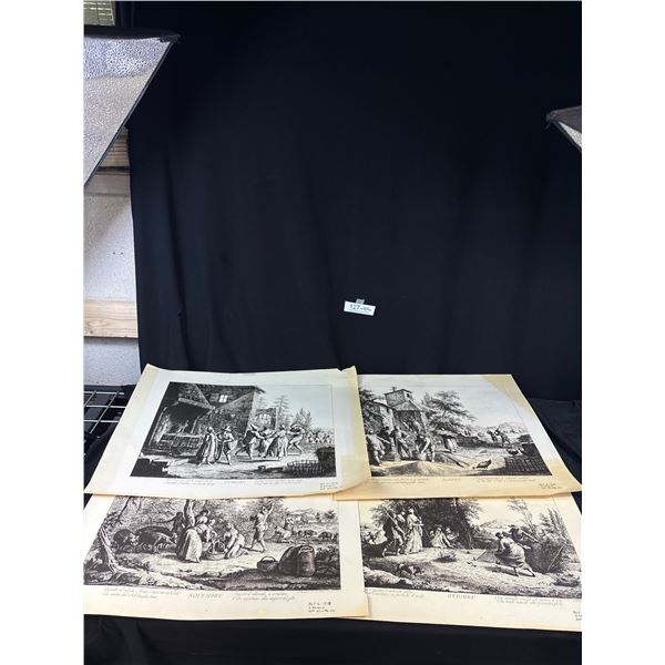4 Large Format "Bartolozzi" Engravings