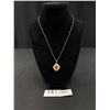 Image 1 : White Gold Plated Pendant w/ Chain Necklace Marked 18k GP