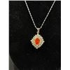 Image 2 : White Gold Plated Pendant w/ Chain Necklace Marked 18k GP