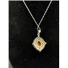Image 3 : White Gold Plated Pendant w/ Chain Necklace Marked 18k GP
