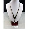 Image 1 : Vintage Black Onyx Inlaid Silver Necklace