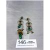 Image 1 : Pair of Vintage Glass + Rhinestone Earrings