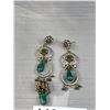 Image 2 : Pair of Vintage Glass + Rhinestone Earrings