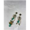 Image 3 : Pair of Vintage Glass + Rhinestone Earrings