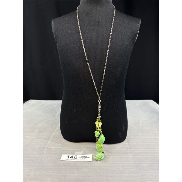 Vintage Silver Tone w/ Turqouise Necklace