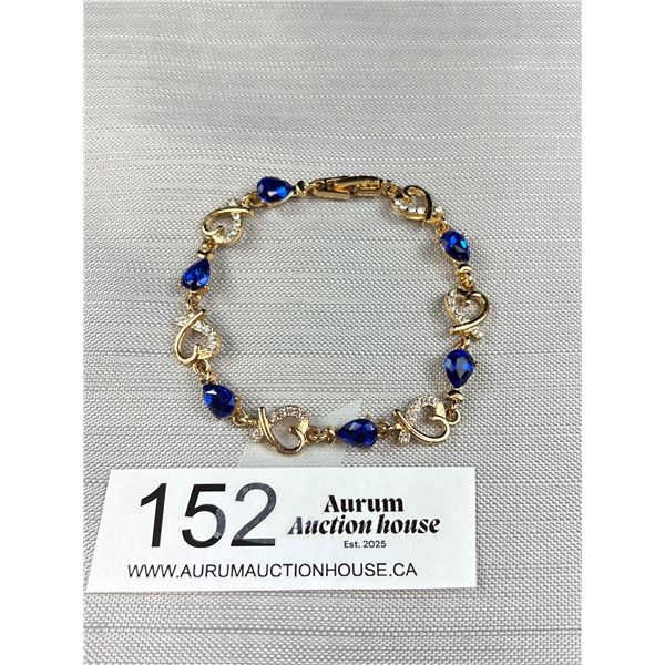 Pretty Gold Plated w/ Blue Stones Bracelets
