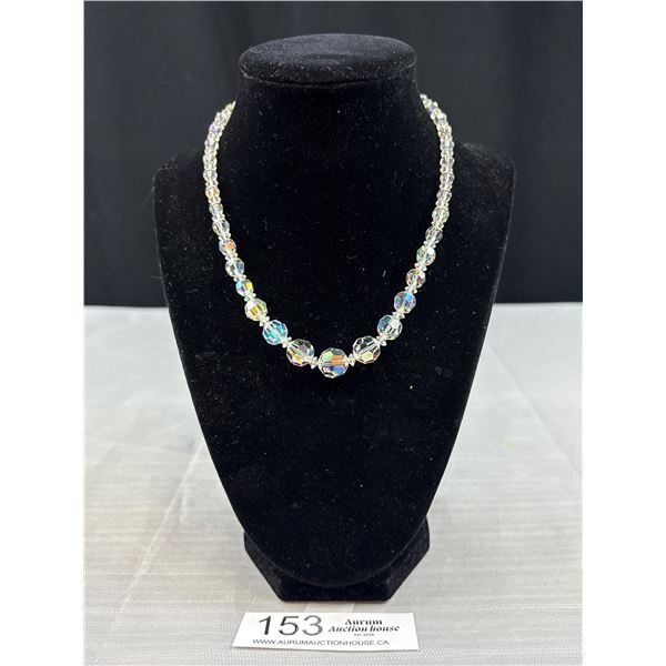 Vintage Graduated  Crystal Beads Necklace