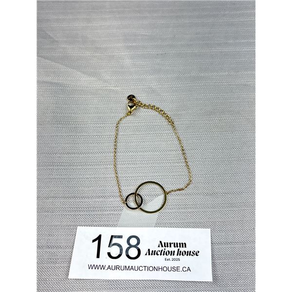 Lovely Gold BraceletMarked JKITA S. Steel