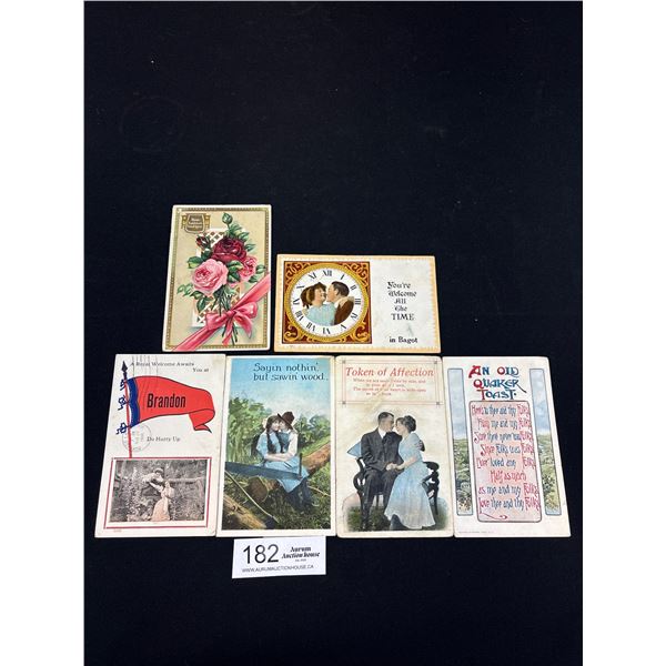 6 Humour Vintage Postcards