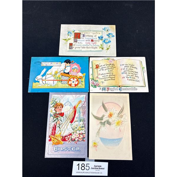 5 Early Easter Postcards (Nice Graphics)