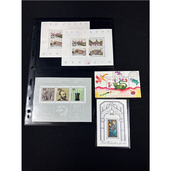 9 Germany Souvenier Sheets, Mint and Cancelled