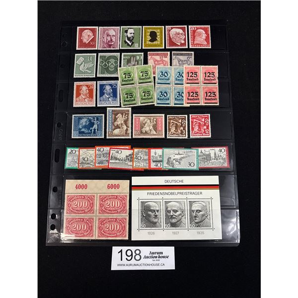 Germany Mint Stamp Selection, Early To Modern Issues, GDR, DDR Blocks Pairs and Souvenir Sheet