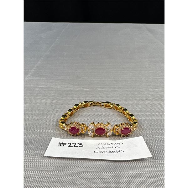Gold Plated in High Carat w/ Ruby Stones Bracelet