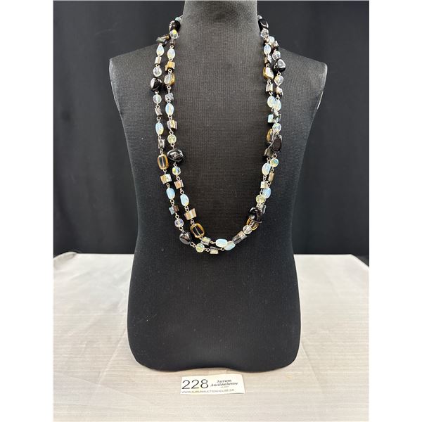 Vintage Double Length Glass Beads Necklace