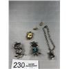 Image 3 : 3 Vintage Owl Pendants, One Bracelet, One Necklace, Pair of Earrings