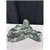 Image 2 : 2 Nice Soap Stone Pieces Eskimo on Whale and Whale By Itself, Longest 10" Long