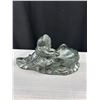 Image 3 : 2 Nice Soap Stone Pieces Eskimo on Whale and Whale By Itself, Longest 10" Long