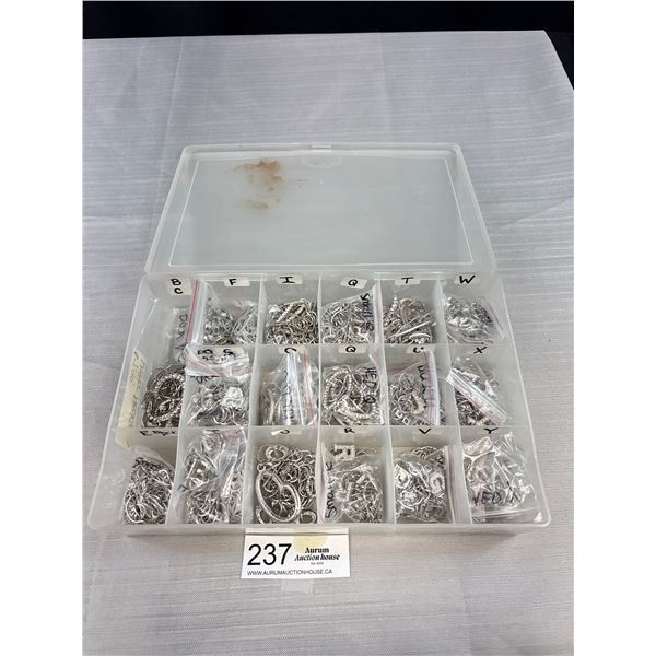 Nice Lot of Silver Initial Pendants w/ Chains