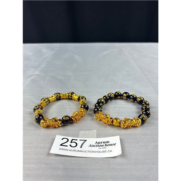 Pair Original Dragon + Beads Bracelets