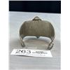 Image 2 : Vintage Silver Metal w/ Agate Stone Open Cuff Bangle