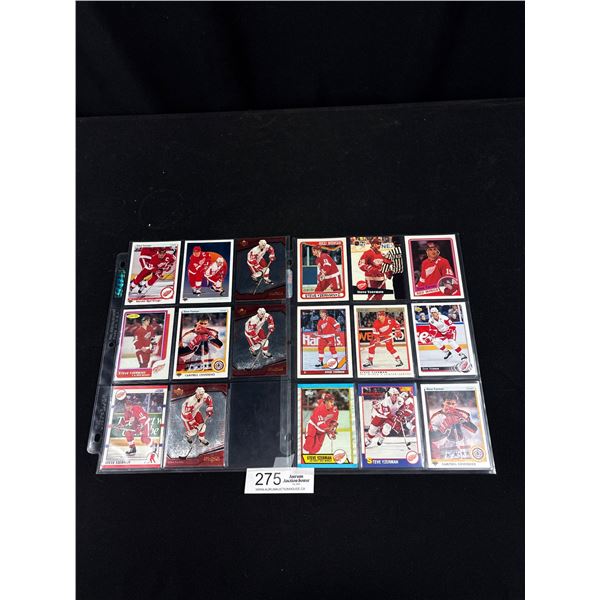 2 Pages of Steve Yzerman NHL Trading Cards