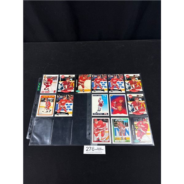 Page and a Half of Sergei Fedorov NHL Trading Cards