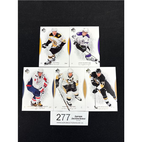 Lot of 5 Upperdeck 2007/08 Trading Cards Sydney Crosby, Alexander Ovechkin Etc