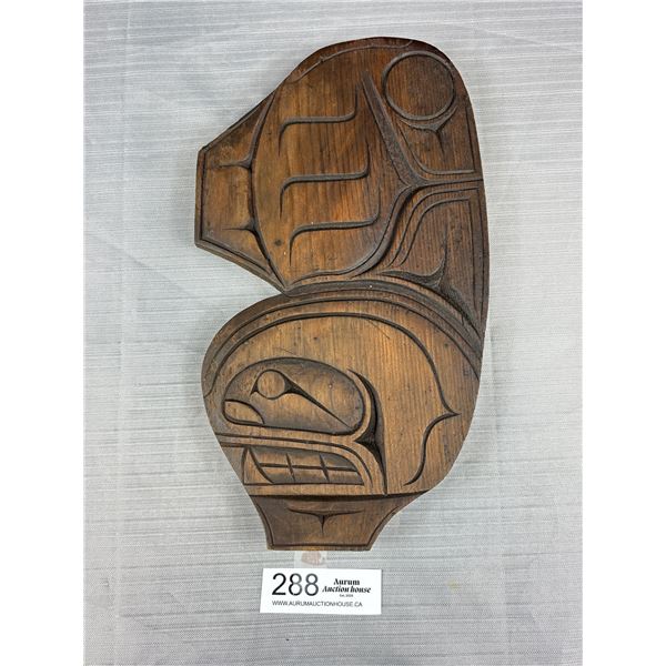 Very Nice Signed West Coast Native Wooden Carving 12" Wide