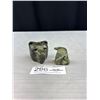 Image 1 : 2 Nicely Carved Soapstones, Bear Head and Eagle Head, Incense Holder?