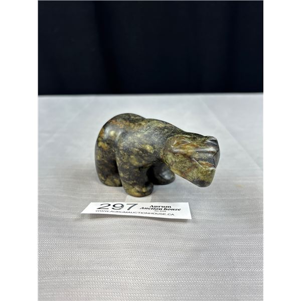 2" x  4.5" Nicely Carved Soapstone Bear and Signed