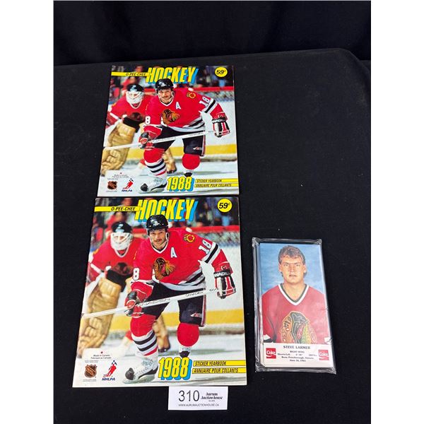 1986/87 Coca-Cola Over Sized Trading Cards + 1988 O -pee-chee Hockey Books