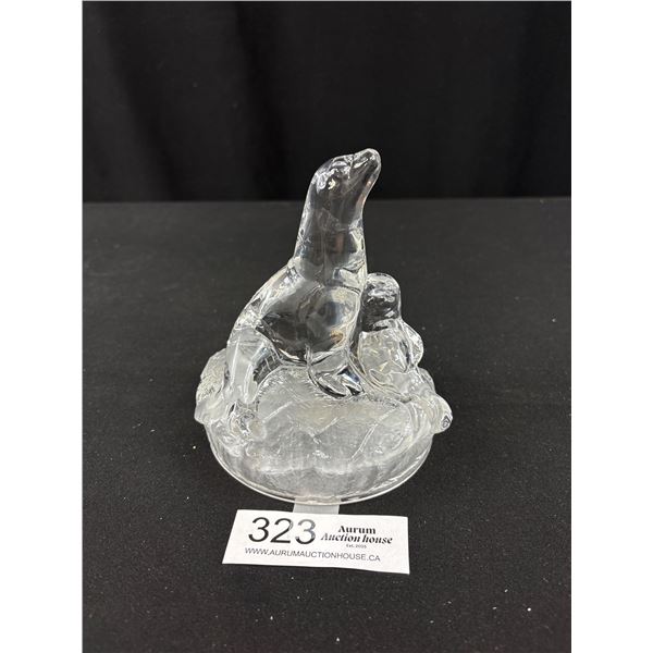 Vintage Glass Sea Lions Ornament