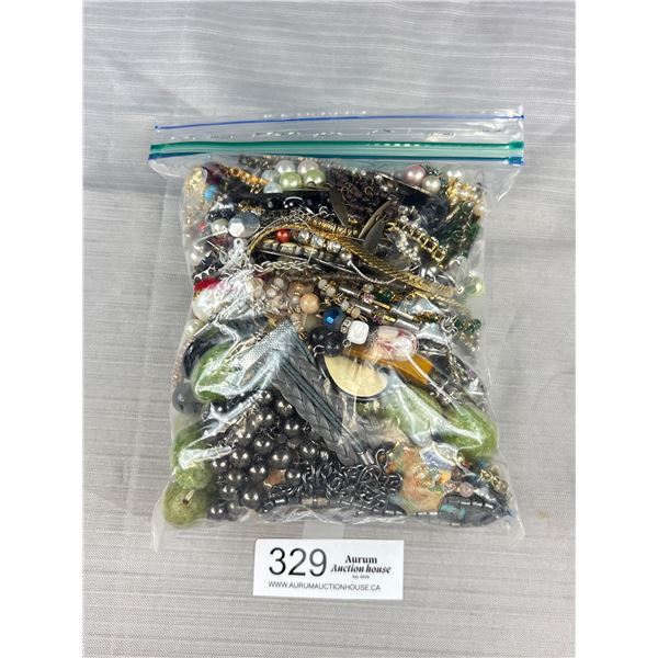 Bag of Misc. Vintage Jewelry, Parts, Beads, etc.