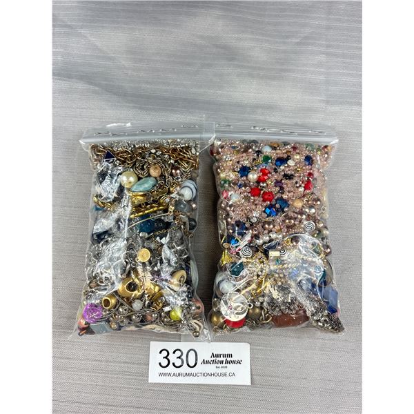 2 Bag Lots of Misc. Jewelry Parts, etc