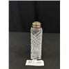 Image 2 : 6 Inch Tall Crystal Bottle with Sterling Silver Lid