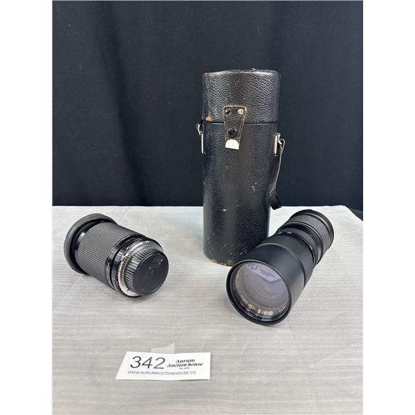 Vintage Magincon Camera Lens + Vivitar Telescope Lens In Case